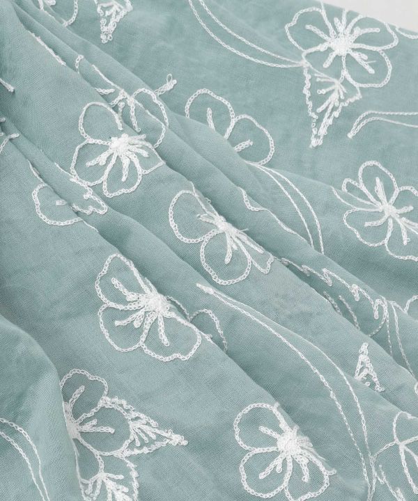YAMABUKI Floral Embroidery Scarf