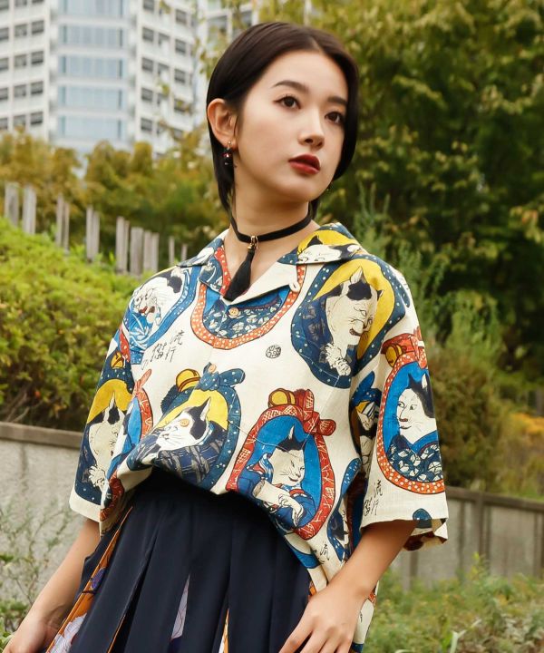 NIPPON ART Ukiyoe Shirt - M by Kaya - Ametsuchi