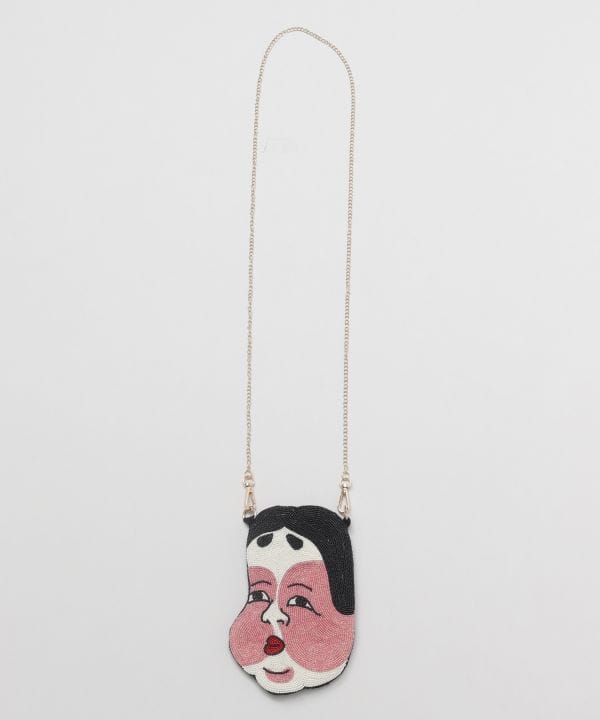 Japanese Mask Beaded Shoulder Bag
