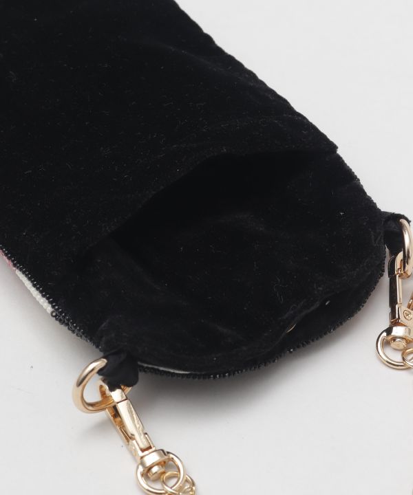 Japanese Mask Beaded Shoulder Bag