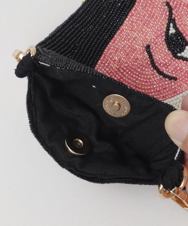 Japanese Mask Beaded Shoulder Bag