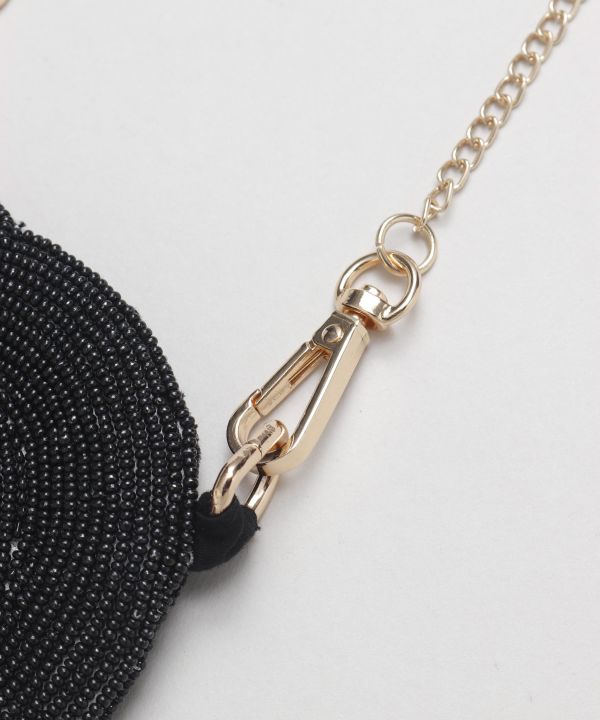 Japanese Mask Beaded Shoulder Bag