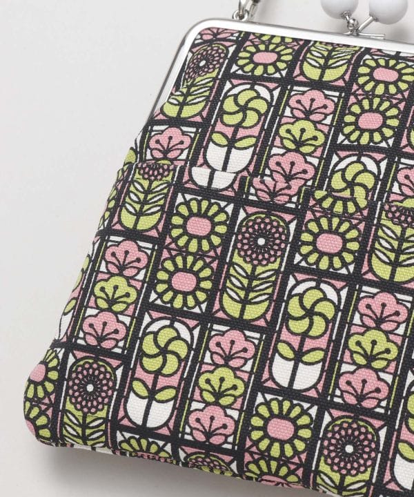 Retro Stained Glass Pattern GAMAGUCHI Clasp Shoulder Bag