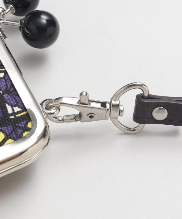 Retro Stained Glass Pattern GAMAGUCHI Clasp Shoulder Bag