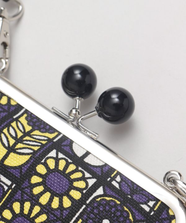 Retro Stained Glass Pattern GAMAGUCHI Clasp Shoulder Bag