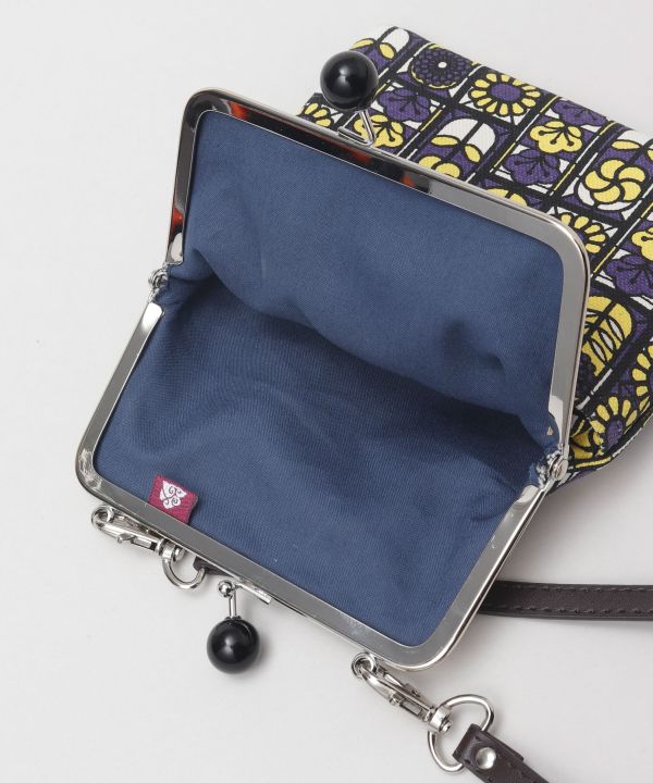 Retro Stained Glass Pattern GAMAGUCHI Clasp Shoulder Bag