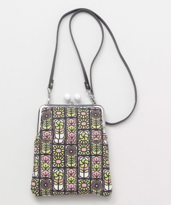 Retro Stained Glass Pattern GAMAGUCHI Clasp Shoulder Bag