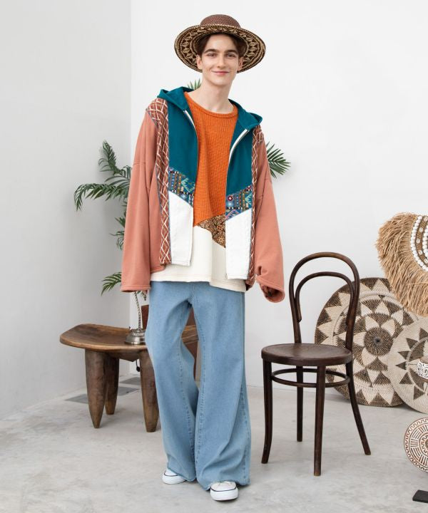 Men's Patchwork Slouchy Top