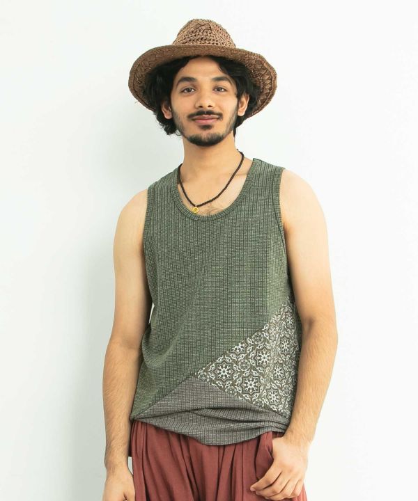 Men's Patchwork Tank Top