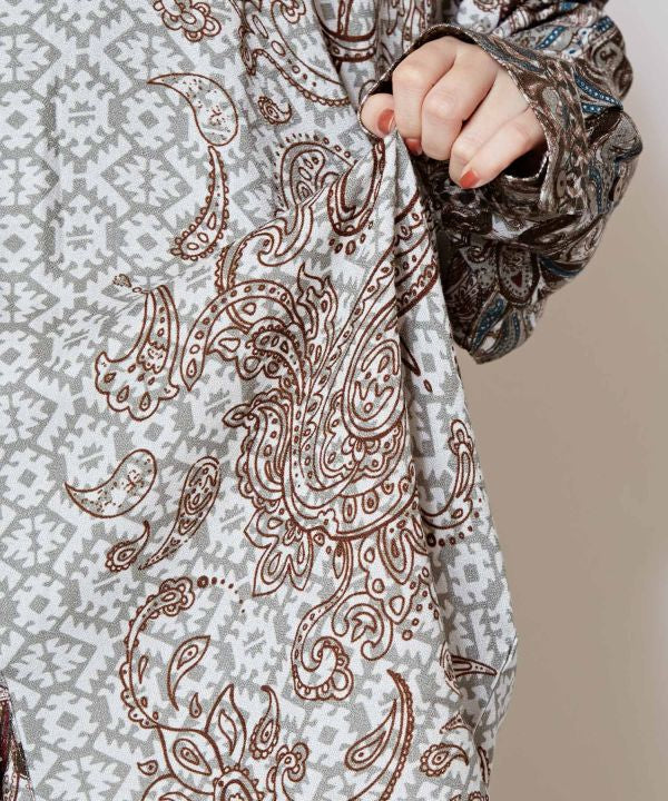 Paisly Printed Shirt Tops by AMINA - Ametsuchi