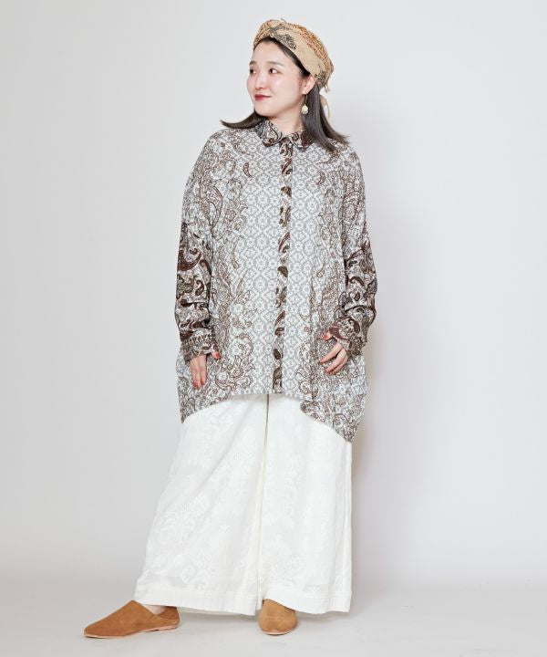 Paisly Printed Shirt Tops by AMINA - Ametsuchi