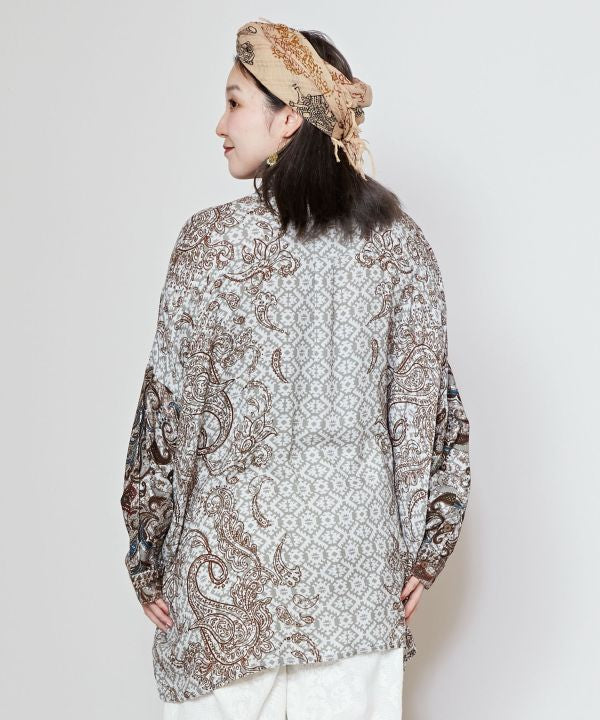 Paisly Printed Shirt Tops by AMINA - Ametsuchi