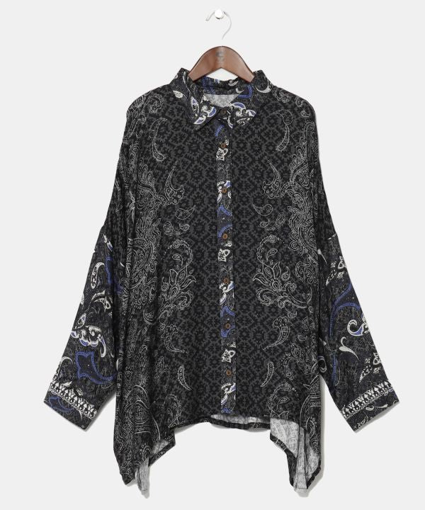 Paisly Printed Shirt Tops by AMINA - Ametsuchi