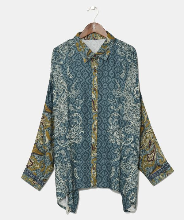 Paisly Printed Shirt Tops by AMINA - Ametsuchi