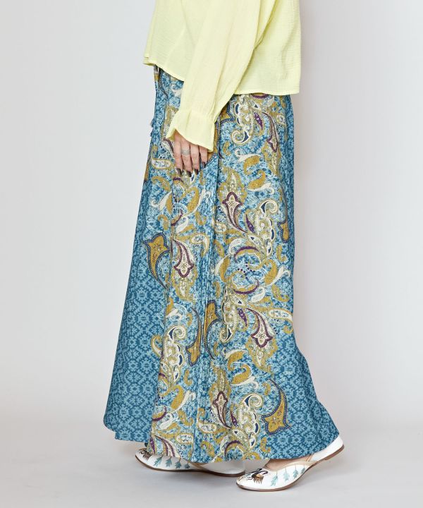 Paisly Printed Wide Leg Pants Pants & Shorts by AMINA - Ametsuchi