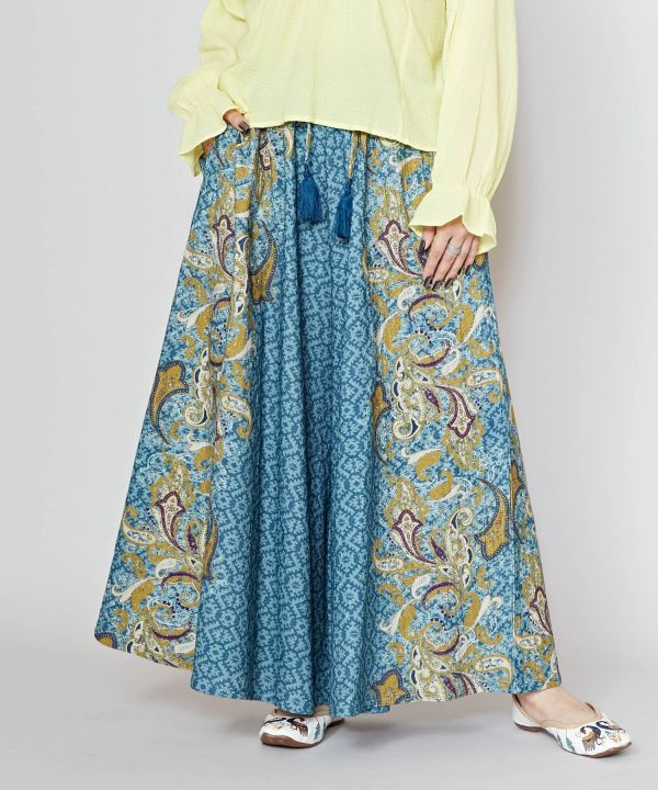 Paisly Printed Wide Leg Pants Pants & Shorts by AMINA - Ametsuchi