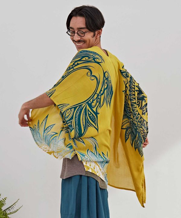 UV Protection Tribal Feather Print Scarf with Pouch Scarves by AMINA - Ametsuchi