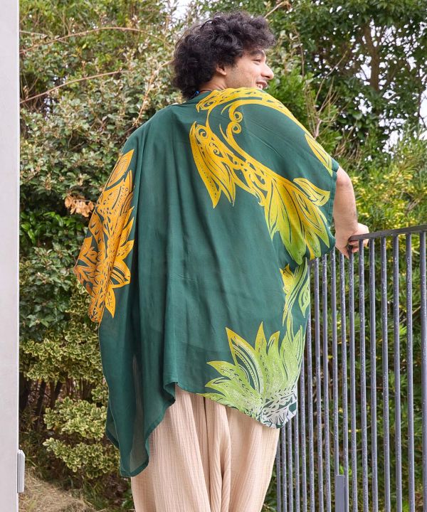 UV Protection Tribal Feather Print Scarf with Pouch Scarves by AMINA - Ametsuchi