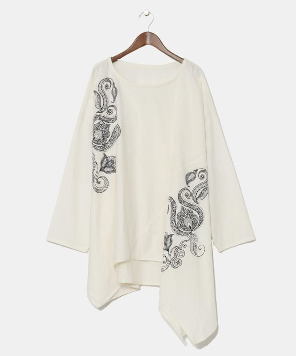 Henna Embroidered Cotton Top