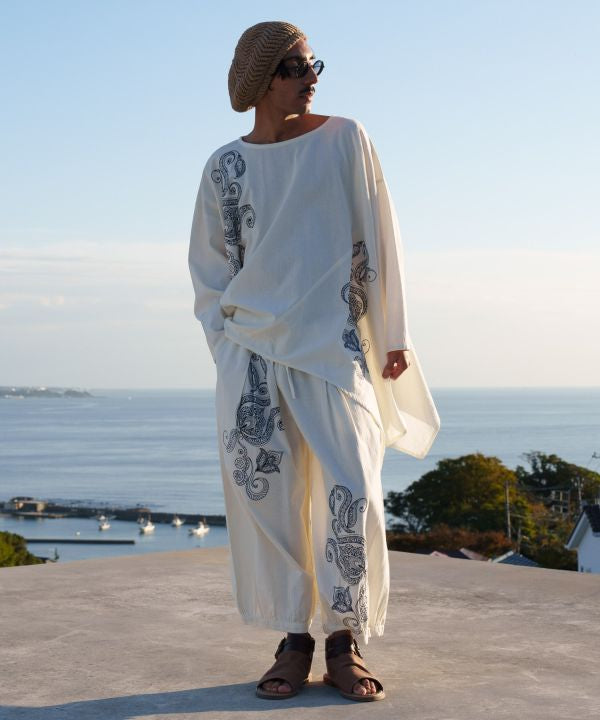 Henna Embroidered Cotton Top