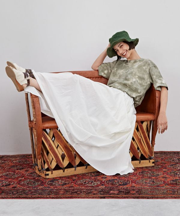 Cotton Side Drape Skirt