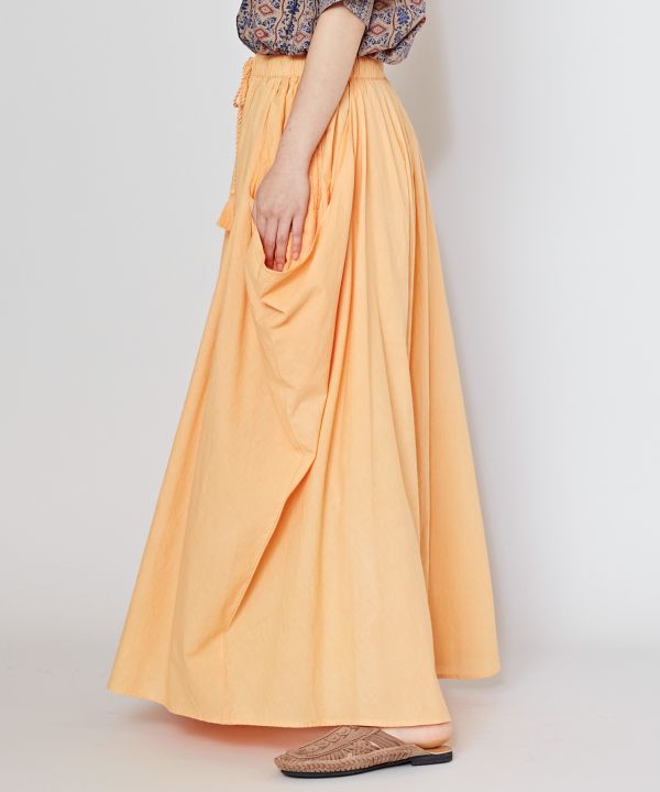 Cotton Side Drape Skirt