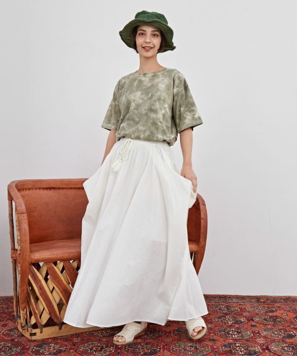 Cotton Side Drape Skirt