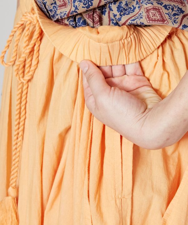 Cotton Side Drape Skirt