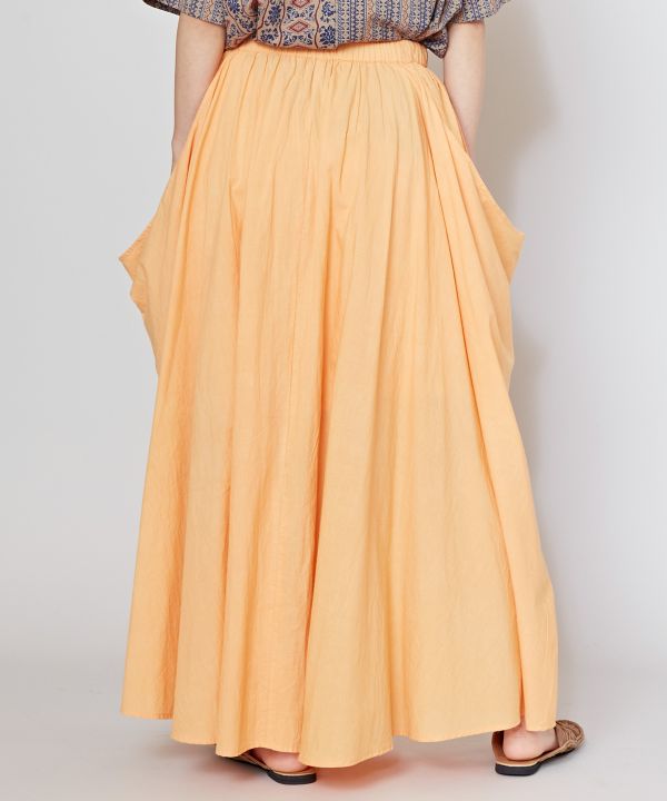 Cotton Side Drape Skirt