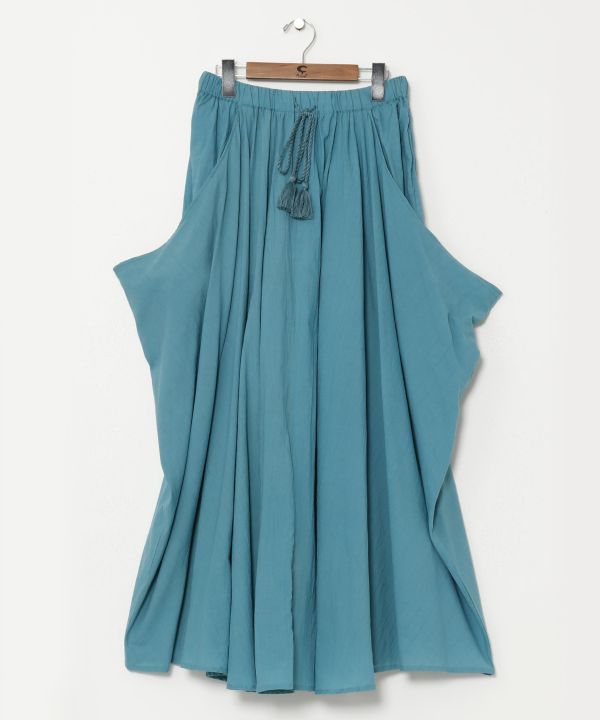Cotton Side Drape Skirt