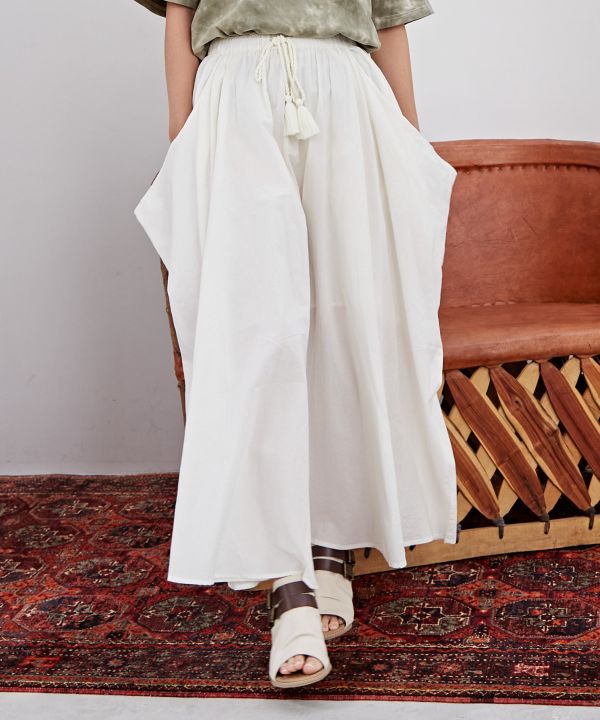 Cotton Side Drape Skirt