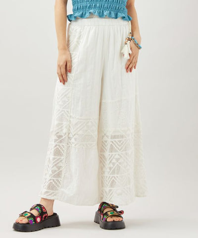 Lace Patchwork Wide Leg Pants