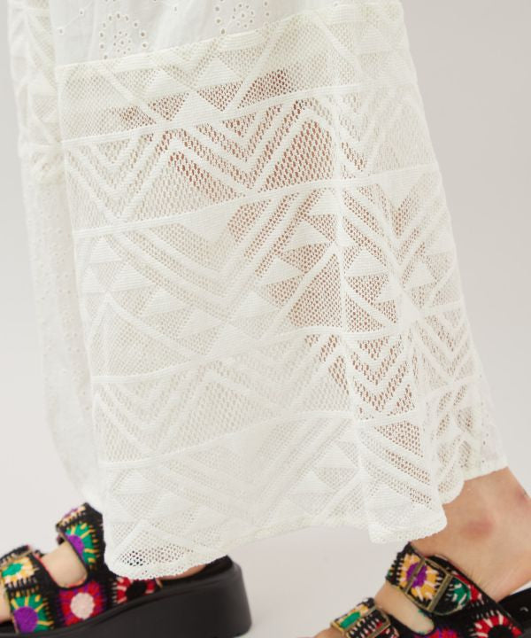 Lace Patchwork Wide Leg Pants