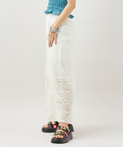 Lace Patchwork Wide Leg Pants