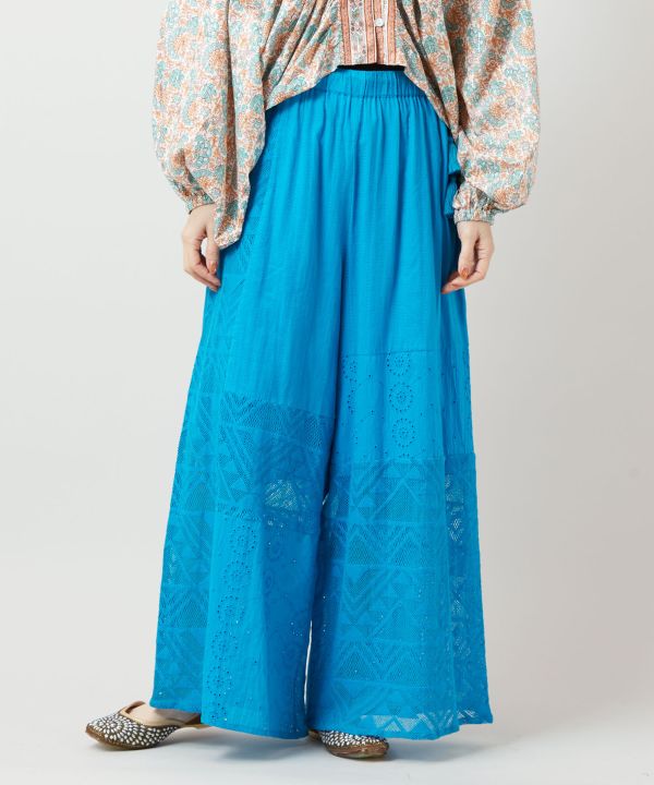 Lace Patchwork Wide Leg Pants