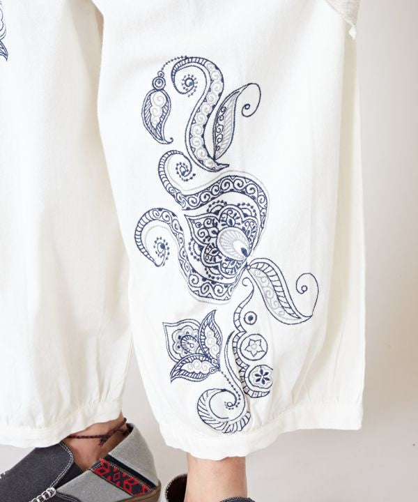 Henna Embroidered Balloon Pants Pants & Shorts by AMINA - Ametsuchi