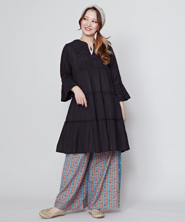 Tiered Tunic Top with Bell Sleeve