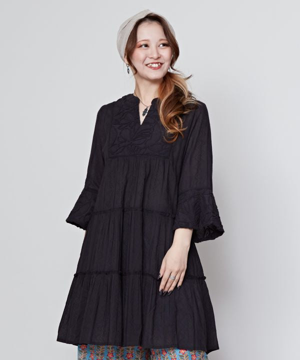 Tiered Tunic Top with Bell Sleeve