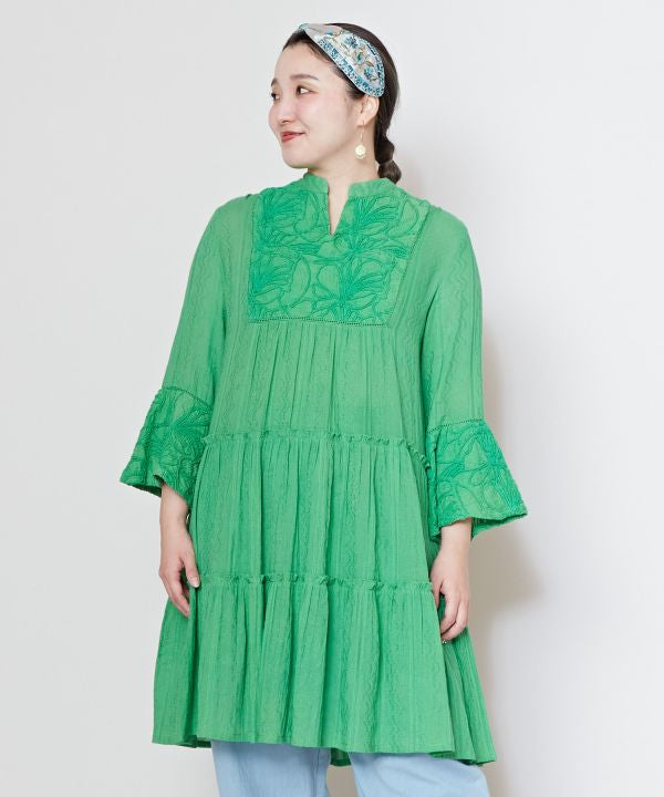 Tiered Tunic Top with Bell Sleeve