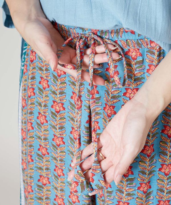 Floral Print Wide Leg Pants