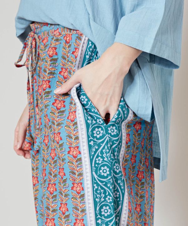 Floral Print Wide Leg Pants