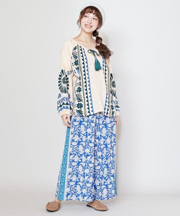 Floral Print Wide Leg Pants