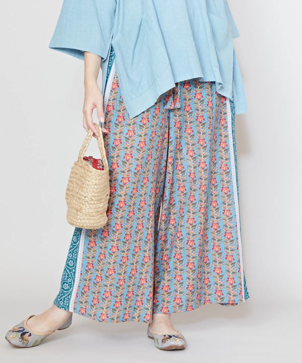 Floral Print Wide Leg Pants