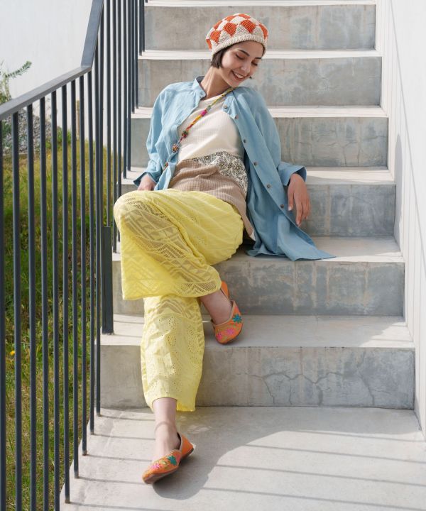 Botanical Embroidery Jutti Flats