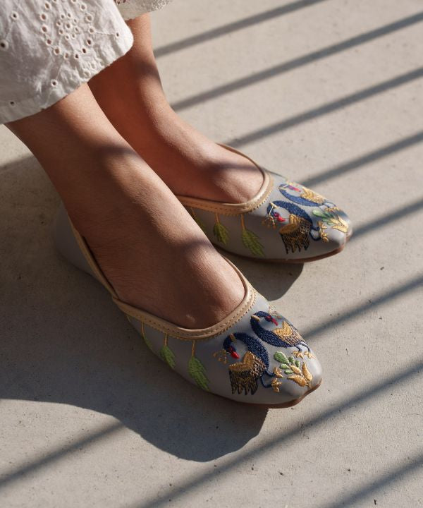 Peacock Embroidery Jutti Flats