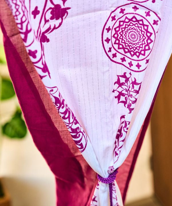 Layered Cotton Mandala Noren Curtain - 150 x 86cm