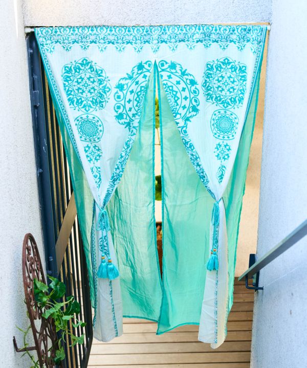 Layered Cotton Mandala Noren Curtain - 150 x 86cm