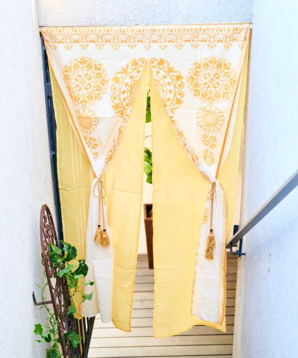 Layered Cotton Mandala Noren Curtain - 150 x 86cm