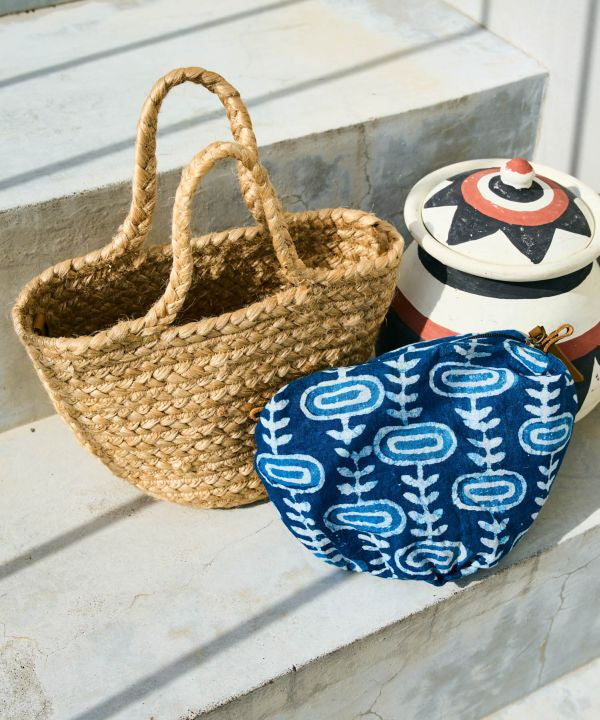 Jute Handbag & Pouch Set
