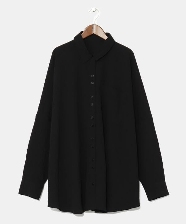 Bubble Crepe Effortless Shirt Tops by AMINA - Ametsuchi